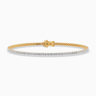 Seamless Line Diamond Tennis Bracelet in 18K Gold - AJB02691