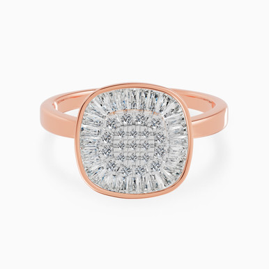 Square Cluster Diamond Bezel Ring in 18K Gold - ASPR5264
