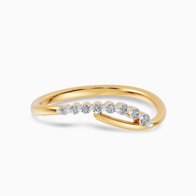 Curving Line Diamond Ring in 18K Gold - SAR05919