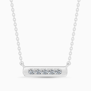 Short Line Diamond Pendant Necklace in 18K Gold - SAP05812