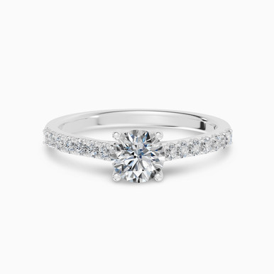 Round Solitare Diamond Ring in 18K Gold - AJR39185