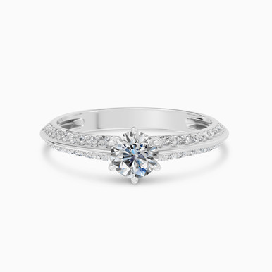 Round Solitare Diamond Ring in 18K Gold - AJR39181