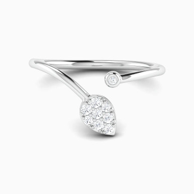 Pear Cluster & Round Diamond Bypass Open Ring in 18K Gold - RN412687W18DI1 Pear Cluster & Round Diamond Bypass Open Ring in 18K Gold - RN412687W18DI1