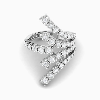 Multiple Bands Diamond Split Shank Ring in 18K Gold - RN423909W18DI1