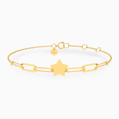 Star & Elongated Links Chain Bracelet in 18K Gold - 21047110353