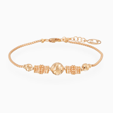 Geometric Bead Chain Bracelet in 21K Gold - 22010570066