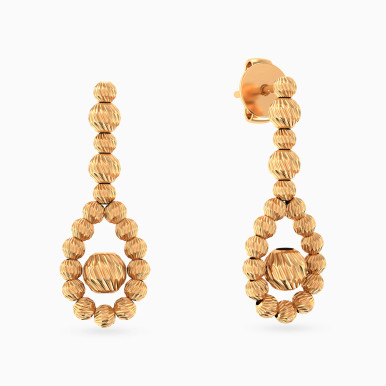 Teardrop Beads Drop Earrings in 21K Gold - 22003020026 Teardrop Beads Drop Earrings in 21K Gold - 22003020026