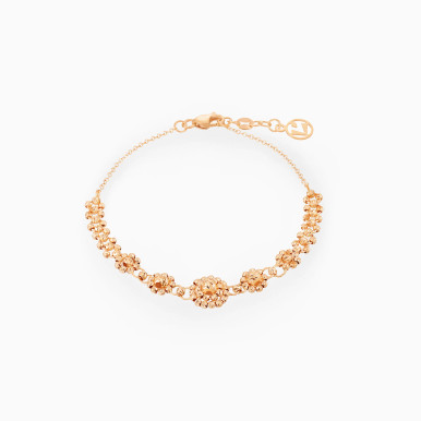 Floral Beads Clusters Chain Bracelet in 21K Gold - 22010020374