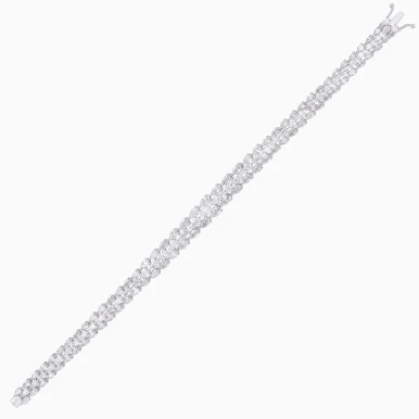 Leaves Pear Cut Diamond Bracelet in 18K Gold - GMB00149