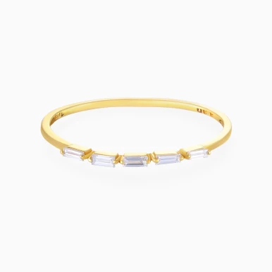 Horizontal Baguette Diamond Ring in 18K Gold - BAR173