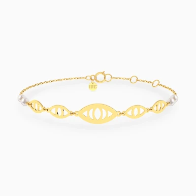 Eye Motifs Pearl Chain Bracelet in 18K Gold - 21047140292