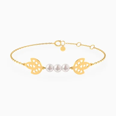 Eye Motifs Pearl Chain Bracelet in 18K Gold - 21047140294 Eye Motifs Pearl Chain Bracelet in 18K Gold - 21047140294