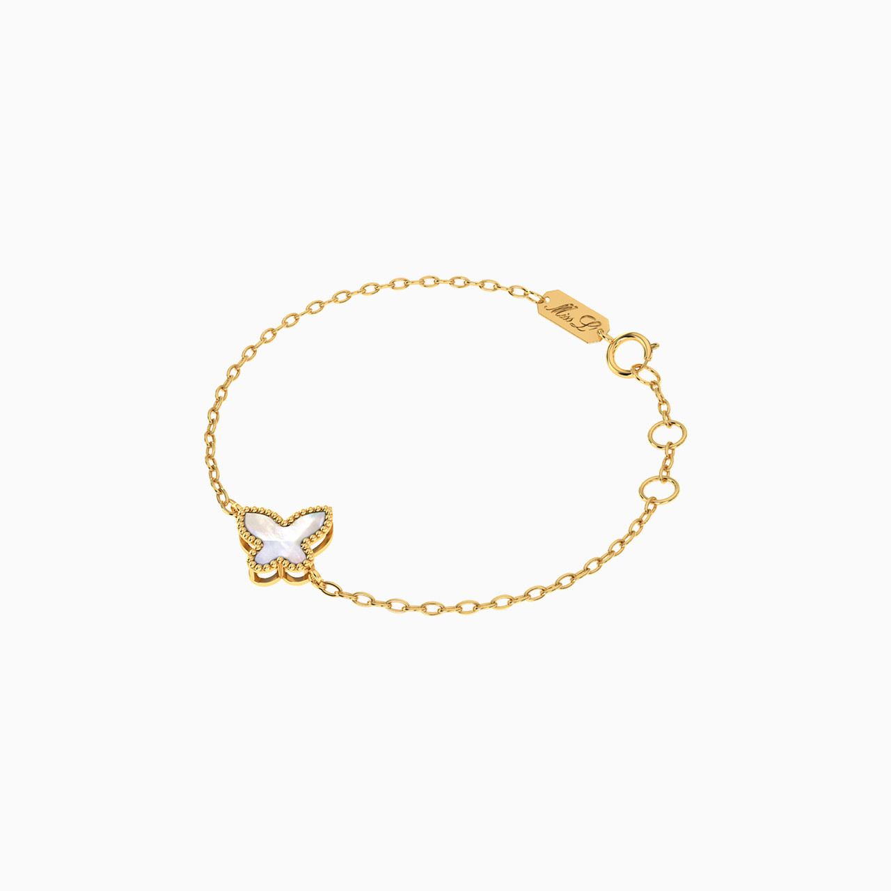 Kids 18K Gold Pearls Chain Bracelet