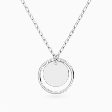 Circular Pendant Necklace in Silver - 167051300161450