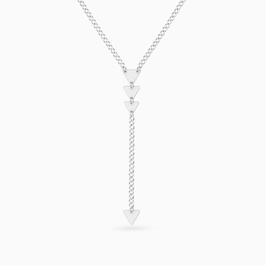 Triangular Motifs Lariat Necklace in Silver - 167051400101450