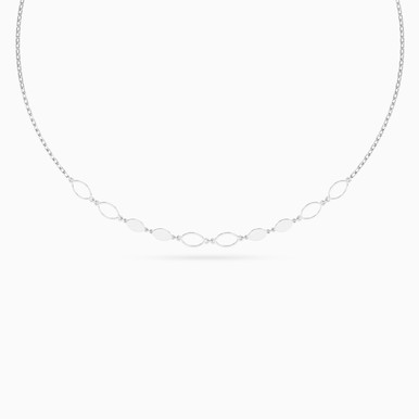 Marquise Links Necklace in Silver - 167051400181450