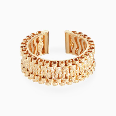 Textured Units Open Ring in 21K Gold - 12002900013