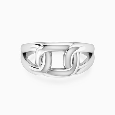 Rectangular Loops Ring in Silver (Size 14) - 167021100461140
