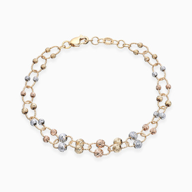 Breads & Oval Links Chain Bracelet in 18K Gold - 21010020190
