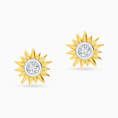 Sunflower Diamonds Stud Earrings in 18K Gold - 21051110231