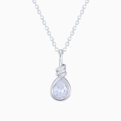 Teardrop Colored Stones Pendant Necklace in Sterling Silver - GP14958A