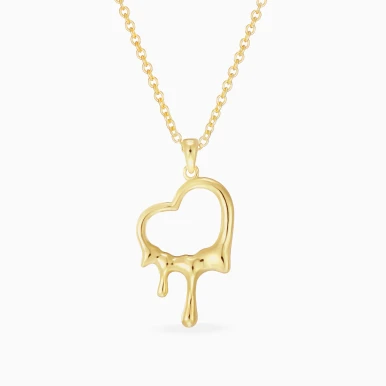 Melting Heart Gold Plated Necklace - GP14816A