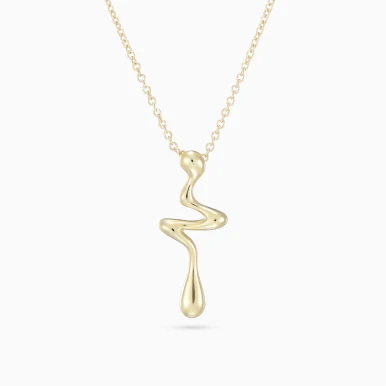 Melting Drop Gold Plated Necklace - SN21094A