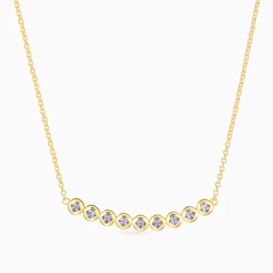 Purple Stones Gold Plated Necklace - GN14985A Purple Stones Gold Plated Necklace - GN14985A