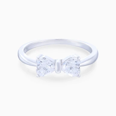 Bow of Hearts Cubic Zirconia Ring in Sterling Silver - SR13296A