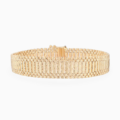 Textured Bar Bracelet in 21K Gold - 12010900001 Textured Bar Bracelet in 21K Gold - 12010900001