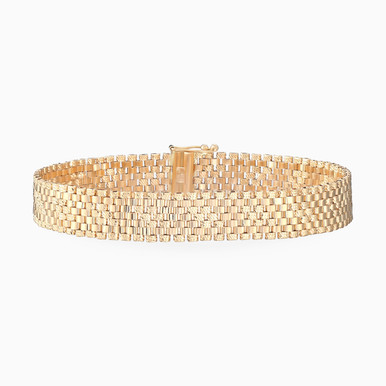 Alternating Textured Links Bracelet in 21K Gold - 22010900045 Alternating Textured Links Bracelet in 21K Gold - 22010900045