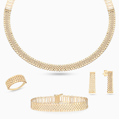 Woven Links Set in 21K Gold (4 Pieces) - 22001900121