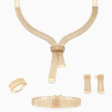 Knotted Tassel Set in 21K Gold (4 Pieces) - 22001900115