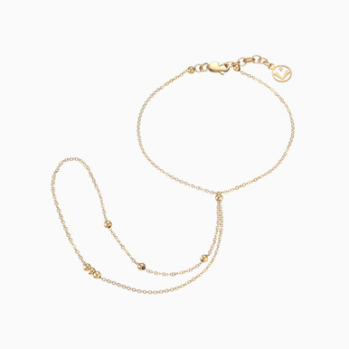 Elongated Finger Loop Hand Chain in 21K Gold - 22013020047 Elongated Finger Loop Hand Chain in 21K Gold - 22013020047