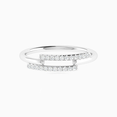Double Bar Diamond Ring in 18K Gold - RG221246