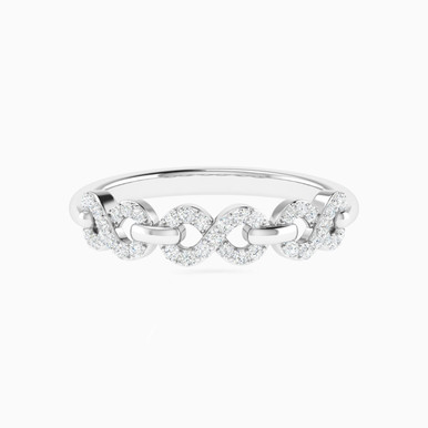Interlocking Infinty Links Diamond Ring in 18K Gold - CSRR1039