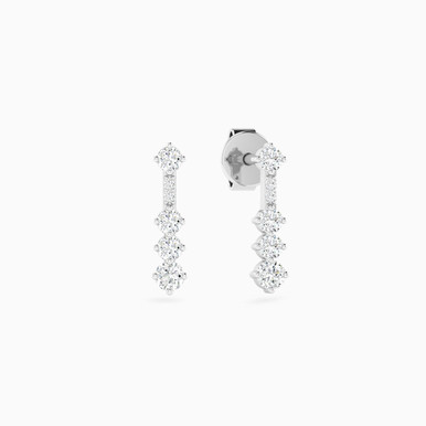 Graduated Round Diamond Drop Earrings in 18K Gold - ERS260031