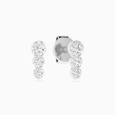 Triple Round Diamond Stud Earrings in 18K Gold - ERS260021 Triple Round Diamond Stud Earrings in 18K Gold - ERS260021