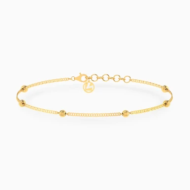 Textured Beads Anklet in 21K Gold - 21036020005