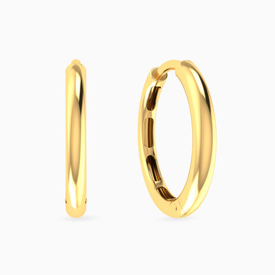 Sleek Huggie Earrings in 18K Gold (17.66mm) - 21051030107 Sleek Huggie Earrings in 18K Gold (17.66mm) - 21051030107