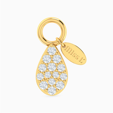 Teardrop Cubic Zirconia Charm in 18K Gold - 21053110157