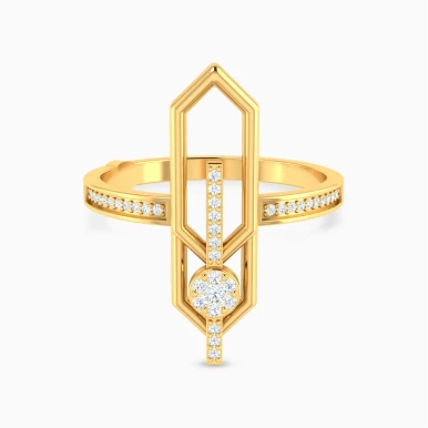 Interlocking Hexagon Diamond Ring in 18K Gold - 24048790058 Interlocking Hexagon Diamond Ring in 18K Gold - 24048790058