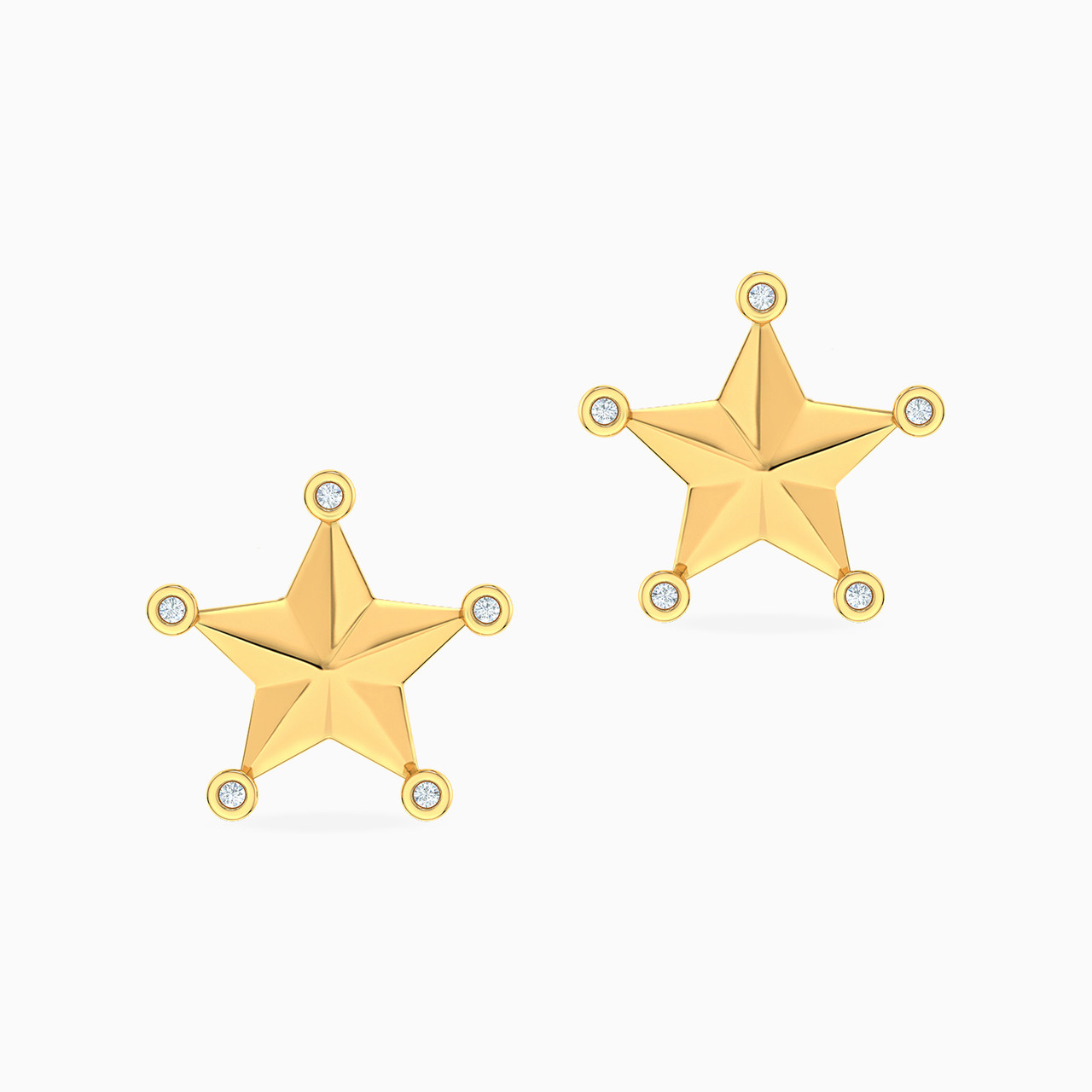 18K Gold Diamond Stud Earrings