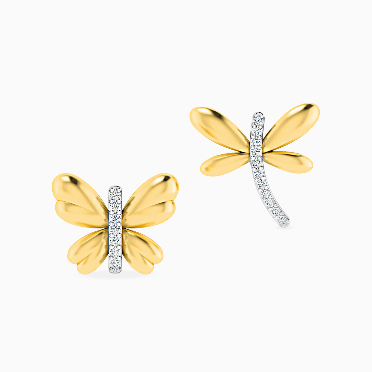 18K Gold Diamond Stud Earrings