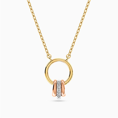 Circle Diamond Necklace in 18K Gold - 111402400011