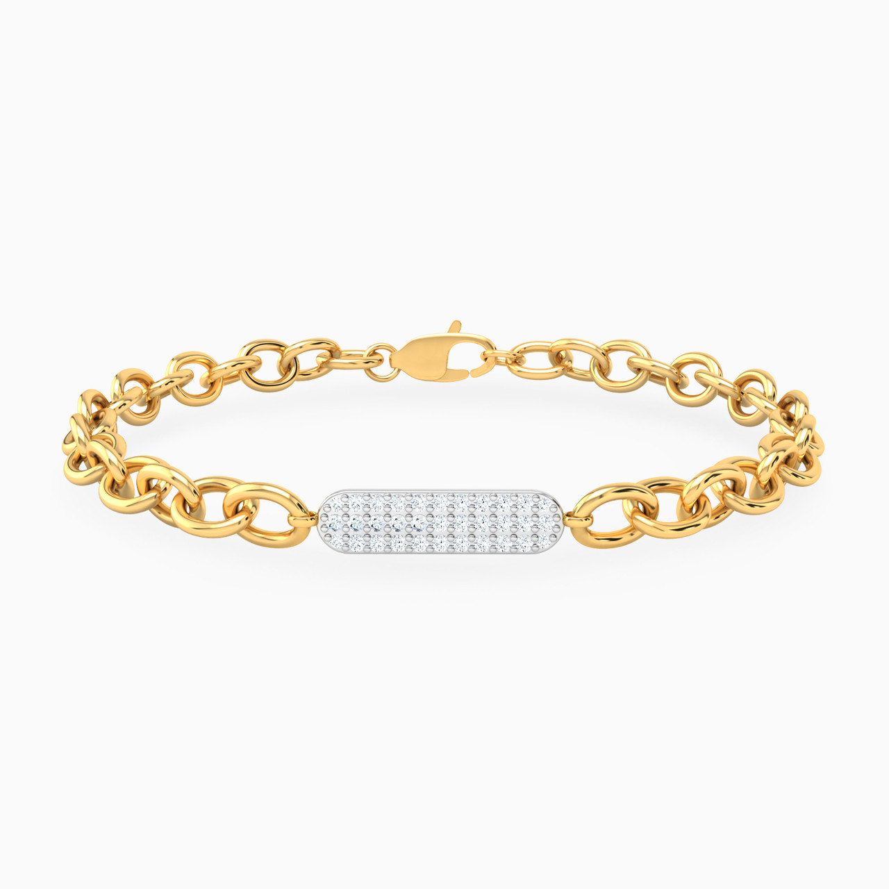 18K Gold Diamond Chain Bracelet