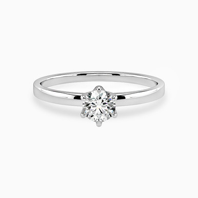 Circle Diamond Solitaire Ring in 18K Gold - KR106582