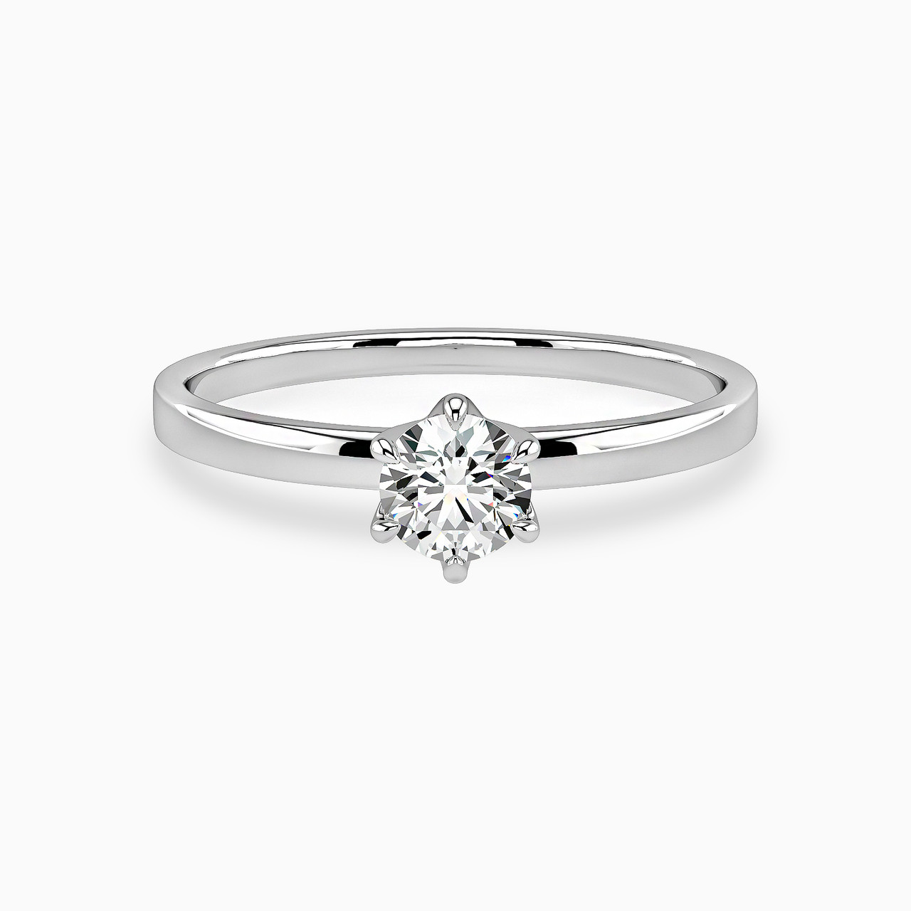 18K Gold Diamond Solitaire Ring