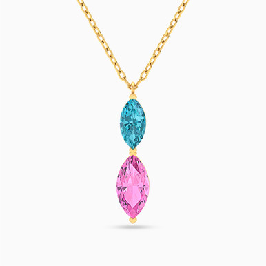 Marquise Colored Stones Necklace in 18K Gold - 111401180015