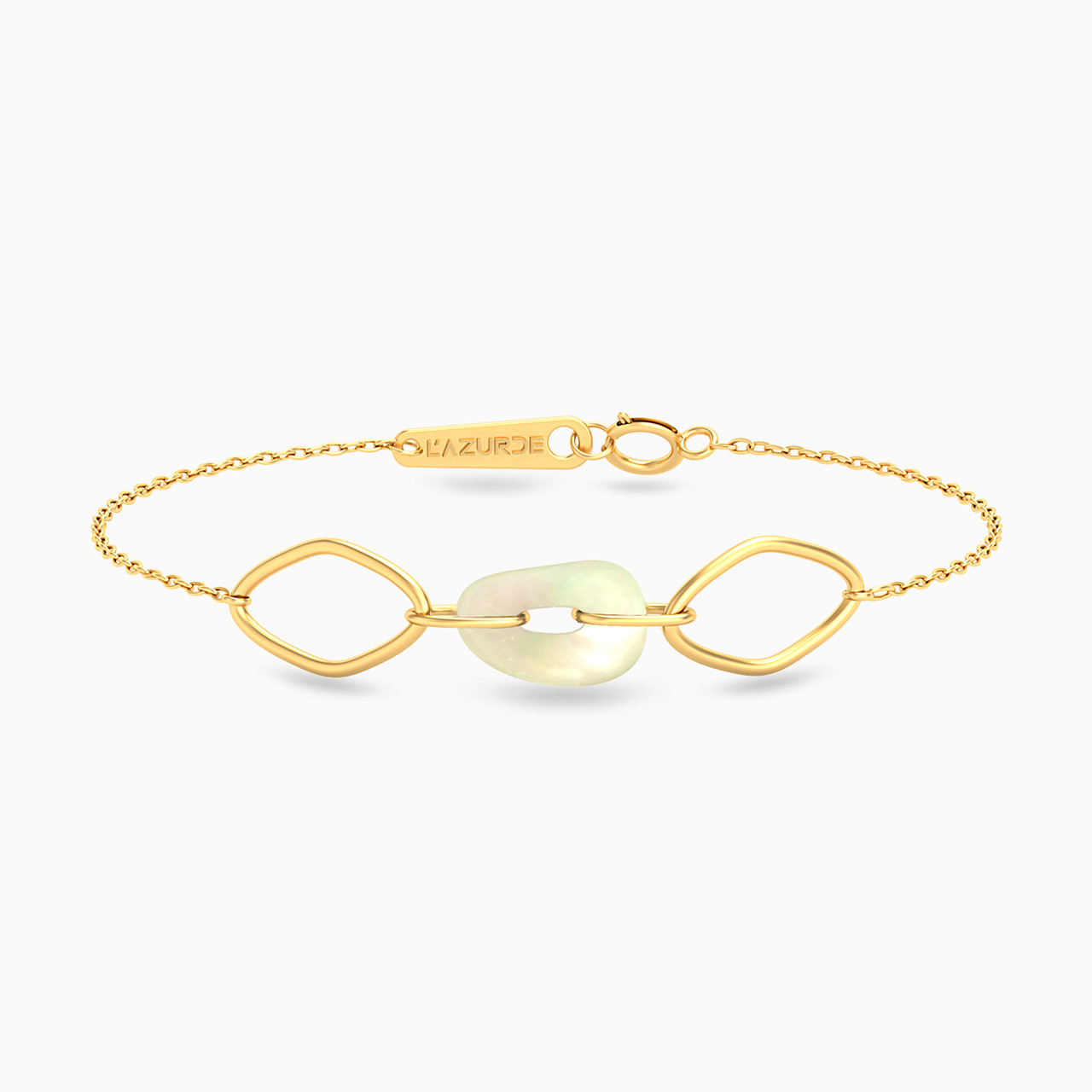 18K Gold Pearls Chain Bracelet